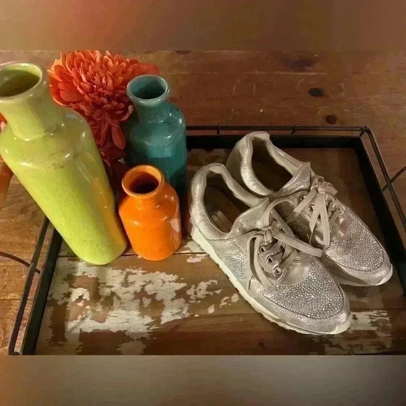 International Concepts INC Pakiss Champagne Rhinestone bling sneakers size 7 - Picture 5 of 7